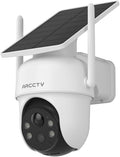 ARCCTV Solar Security Cameras Wireless Outdoor, 4MP 360° View Battery Powered Cam, Spotlight Night Vision, 2-Way Audio, 2.4G/5G Dual Band WiFi, PIR Motion Alert, Suitable for Q4 Camera Kit