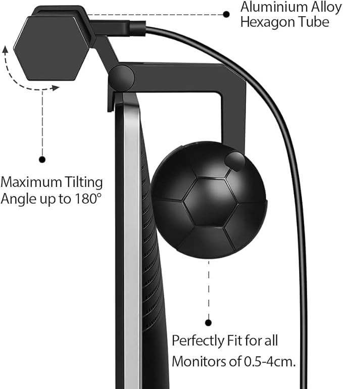 USB LED Lamp for Computer Monitor - Adjustable Brightness & Color Temperature, USB Powered, Matte Graffiti Finish, 40 cm, 5W, Eye-Care, Easy Installation, Perfect for Reading, Laptop, and Study