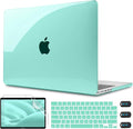 CISSOOK for MacBook Air 13 Inch Case 2021-2018 Release,Plastic Hard Shell Case with Keyboard Cover and Screen Protector for MacBook Air 13 A2337 M1 A2179 A1932 Model with Touch ID - Crystal Green