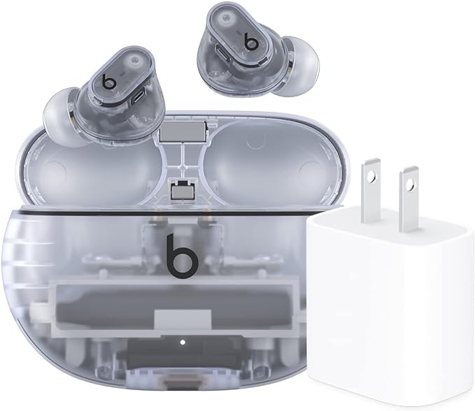 Beats Studio Buds + with Apple 20W USB-C Power Adapter - Transparent