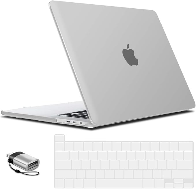 IBENZER Compatible with MacBook Pro 16 Inch Case A2141 Release 2020 2019, Hard Shell Case with Keyboard Cover & Type C Adapter for Old Version Mac Pro 16’’, Clear, T16CL+1TC