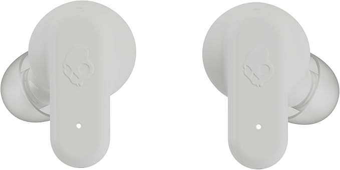 Skullcandy Dime Evo Wireless Earbuds, Bluetooth Headphones, Noise Isolating Fit, Up to 36 Hours Battery, Microphone for iPhone Android, Easy Carry with Clip-Anywhere Case - Bone