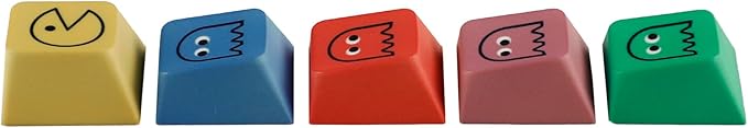 Cherry Proifile Pacman Five Dye PAC PBT Key caps Custom Sublimation keycaps for MX Mechanical Gaming Keyboard (Cherry Pacman 5 Keys)