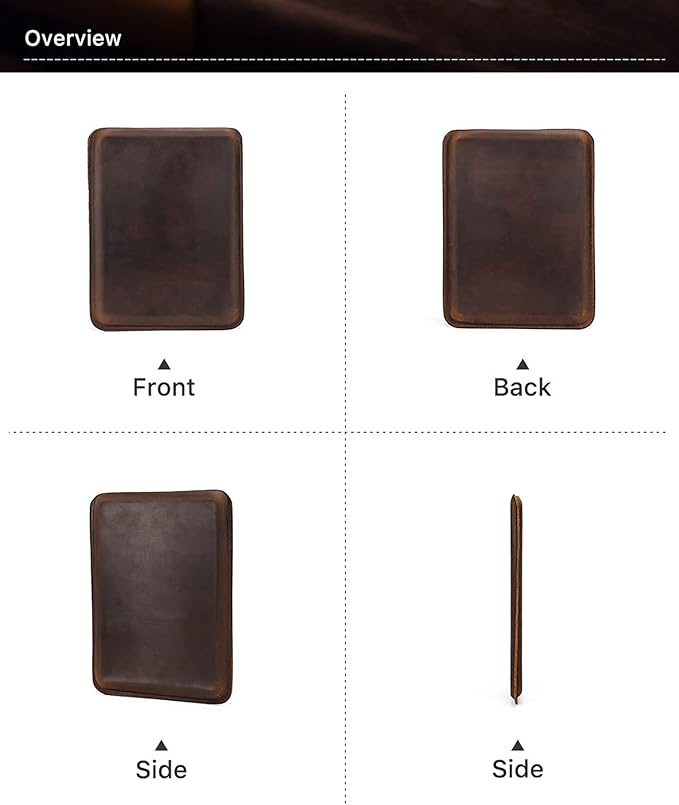 Top Grain Leather 14.2" PC Sleeve Case, Vintage Fit Design, Handmade, Compatible with MacBook Pro 14" 2021 M1 A2442 & Old Versioned 13-13.3 Inch MacBook Pro/Air, Coffee 14.2 Inch