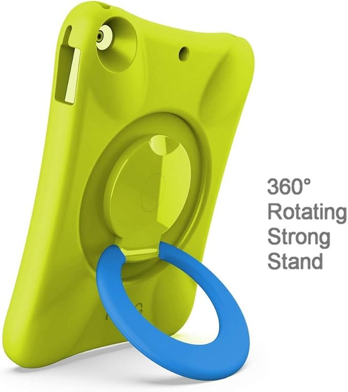 Kids EVA Case for iPad | Multi-Direction Stable Stand | Compatible with 10.2-Inch iPad 2021/2020/2019 (9th/8th/7th Generation) (Green+Blue)