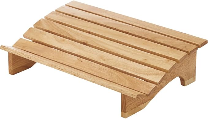 PaletteLife Wooden Footrest, D11.42 xW17.72 xH4.93 (29x45x12.5cm), 1x1.5 ft, Medium, Natural Ashwood, Ergonomic Design