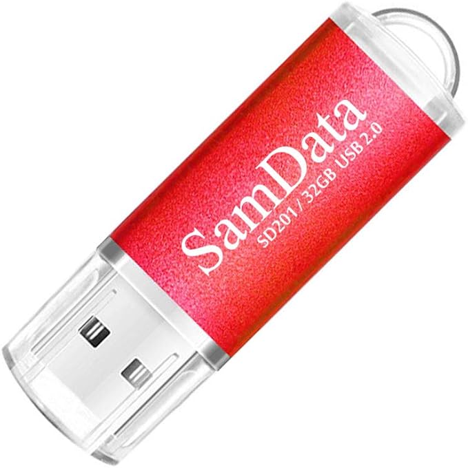 SamData 5 Pack 32GB USB Flash Drives USB 2.0 Thumb Drives Memory Stick Jump Drive Zip Drive, 5 Colors: Black Blue Green Gold Red