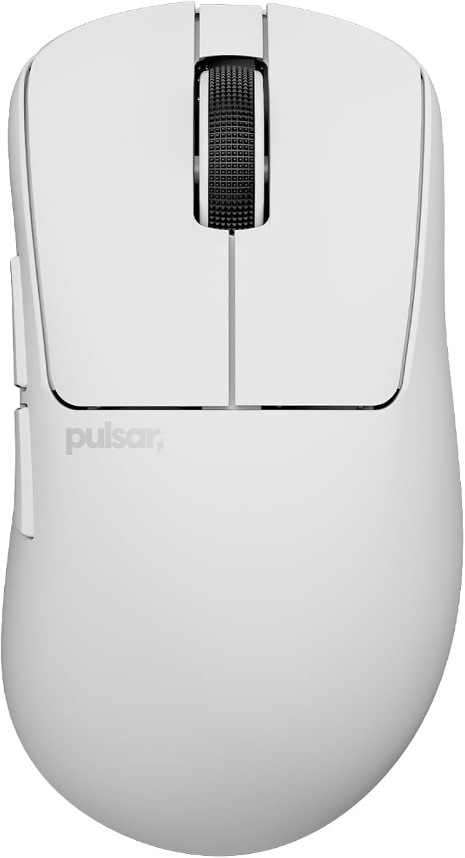 Pulsar Gaming Gears Xlite Crazylight Wireless Gaming Mouse, Ultra Lightweight 1.55 oz (44g), Optical Switch, 32000 DPI, 750 IPS, XS-1 Sensor, 8k Compatible (Medium, Uyuni White)