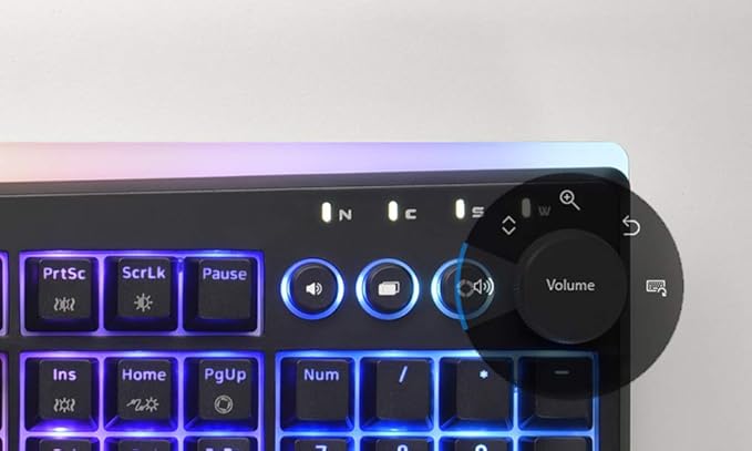 i-rocks K71M RGB Mechanical Gaming Keyboard with Media Control Knob, Switches (Blue), 107 Keys w/Full NKRO, PBT Keycaps, Multimedia Hotkeys, Detachable USB-C Cable and Onboard Storage, Black