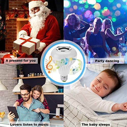 BSOD LED RGB+White Bulb Light Smart Bluetooth Music Audio Speaker Changing Color Lamp Shower Head with Remote for Living Room Bathroom
