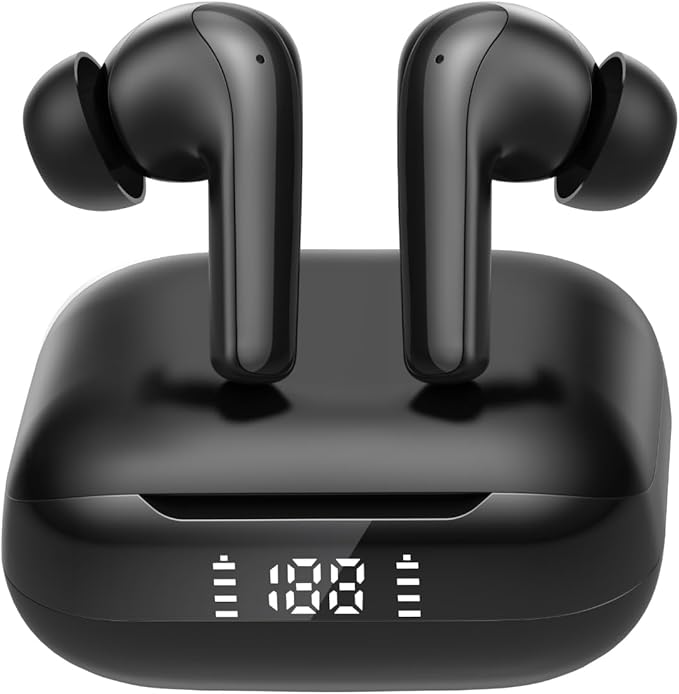 Wireless Earbuds with Active Noise Cancelling,140-Hour Long Battery Life Bluetooth 5.4 Ear Buds,Multi-Device Pairing,Enhanced Clear Call,Deep Bass Stereo Headphone,in-Ear Earphones (Dark)