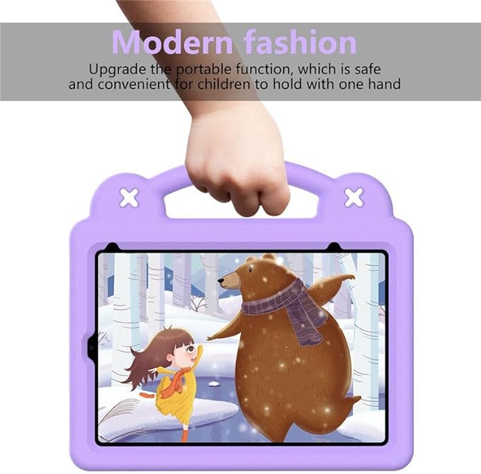 AKABEILA Compatible with Apple iPad Mini 6 2021 8.3 inch Tablet Case, Kids Friendly Universal Lightweight Shockproof Protective Case with Shoulder Strap & Stand Handle & Pen Tray Light Purple