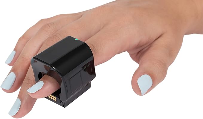 Ring - Black Wearable Wireless Mouse and Air Gesture Presenter - 3D Wireless Ring Mouse for Gamers