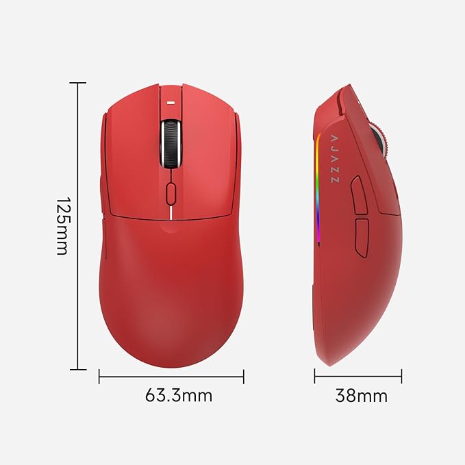 AJ139PRO Dual-Mode 2.4G/Wired Gaming Mouse, 59g Lightweight Design, PAW3395 Sensor, 26K DPI, 300mAh Battery with 40-Hour Battery Life for Windows, Mac Gamer.