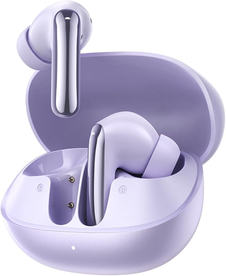 QCY MeloBuds N20 Active Noise Cancelling Wireless Earbuds, 50dB ANC Headphones with 6 Mics ENC Clear Call, 13mm Dynamic Driver, 40H Battery Life, Bluetooth 6.0 (Purple)