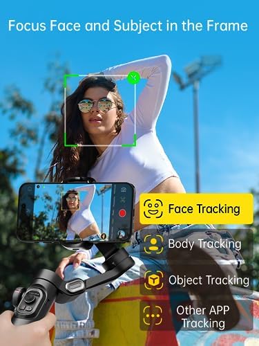 Phone Gimbal Stabilizer 3-Axis Smartphone Foldable Gimbal for iPhone Gimble with Focus Wheel-AOCHUAN Smart XE&AOCHUAN 1.7M Complete Camera Tripod& E10 Aluminum Extension Rod