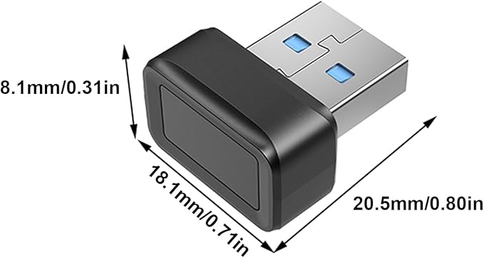 USB Fingerprint Reader Mini Fingerprint Scanner Recorder Quickly Recognizes Biometric Information for Windows 10/11 Hello System