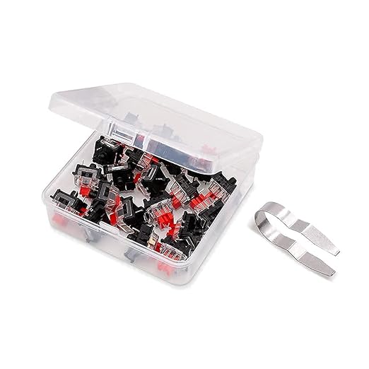 OUTEMU Red Switches, 3-pin Linear 45g Force Dustproof Hot-Swappable Cherry MX Equivalent Switches for Mechanical Keyboard-20 Pack