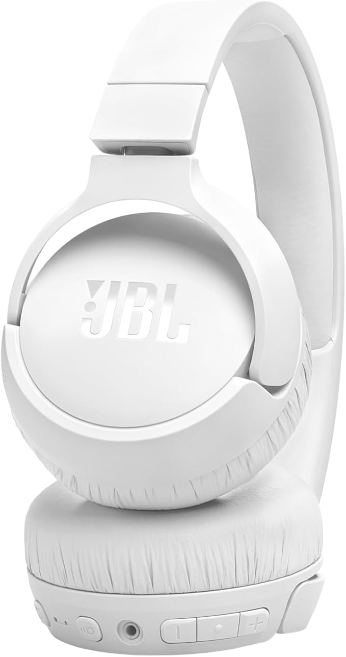JBL Tune 670NC - Adaptive Noise Cancelling with Smart Ambient Wireless On-Ear Headphones, Up to 70H Battery Life with Speed Charge, Lightweight, Comfortable and Foldable Design (White)