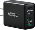 USB C Charging Block, 40W USB C Wall Charger 4-Port Dual Port PD Power Adapter+QC USB C Wall Plug Multiport Type C Charger Block Fast Charging Block for iPhone 16/15/14/13/12/11/Pro Max/XS, Samsung