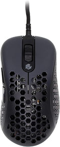 Gwolves Skoll Mini SK-S Black 50g Ultralight Weight Honeycomb Design Ergonomic Gaming Mouse with 3389 Sensor - PTFE Skates - 16,000DPI - Detachable Cable (Black) (Small)