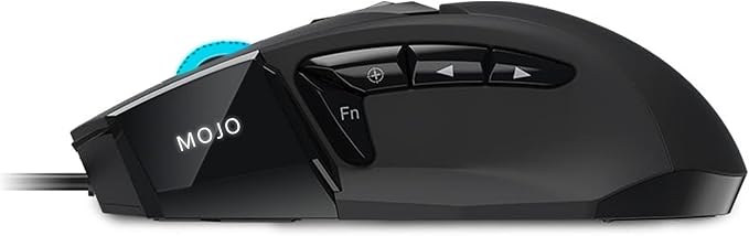 MOJO Pro Performance Silent Gaming Mouse - Wired Mouse with 9 Programmable Buttons Including Sniper Key, 12000 DPI, 1000 Hz, Force Adjustable, Custom Profiles