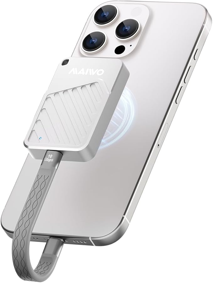 MAIWO Magnetic 2230 2242 M.2 NVMe SSD Enclosure USB3.2 GEN2, External Solid State Drive Reader Case for iPhone 17 16 15 Pro Max MacBook Pro, Aluminum, Support 4K ProRes Video Record