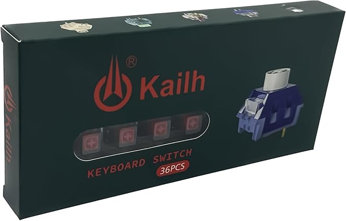 Zjmehty Upgrade Kailh Box V2 Red Switches for Mechanical Gaming Keyboard,5-Pin 40gf Linear/Dust&Waterproof Switches(36pcs,Red)