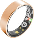 Smart Ring Health Tracking, Sleep Tracking, Heart Rate, Blood Oxygen, Blood Pressure，Fitness Ring, Activity Monitoring, 5 Days Battery, 5ATM Waterproof, No Subscription (Gold, 8#)