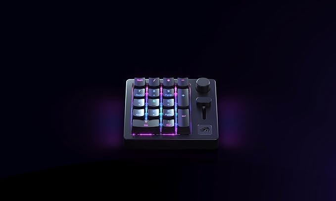 GLORIOUS GMMK Macro Pad - Black Mechanical Numpad - 10 Key USB Keypad - Hotswap, Programmable Volume Knob, RGB Backlit, Wired & Wireless Bluetooth- Gaming Keyboard Number Pad