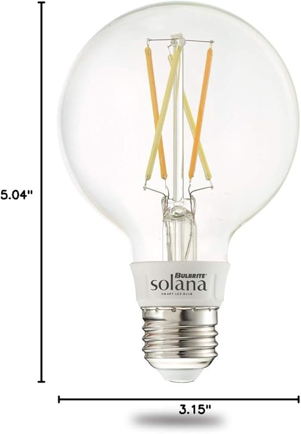 Bulbrite Solana G25 WIFI Connected Edison Filament LED Smart Light Bulb, Clear