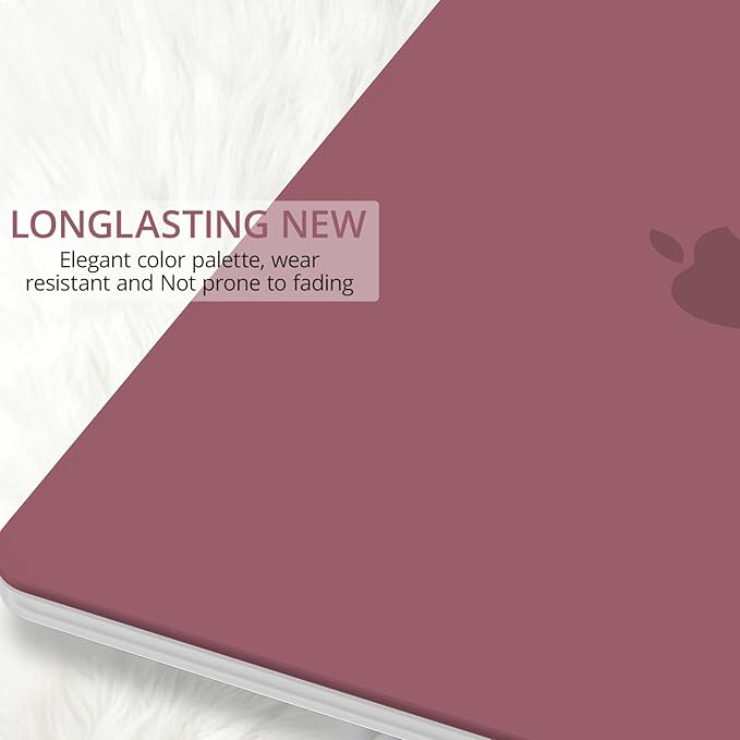 Anban Compatible with MacBook Air 13 inch Case M1 2021 2020 2019 2018 A2337 A2179 A1932, Matte Plastic Hard Shell + 2 Keyboard Cover + Screen Protector for MacBook Air 13.3 inch Case, Tea Petal Pink