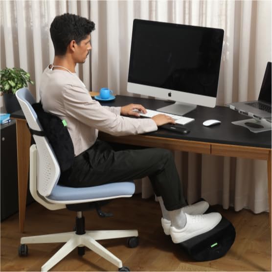Upright GO Ergonomic Foot Rest | Gel Ventilated Memory Foam Stool for Under Desk