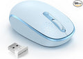 TECKNET Wireless Mouse, 2.4G Quiet Computer Mouse with USB Receiver, 4 Buttons Portable Cordless Mice for Chromebook, Laptop, PC, Mac, 800/1200/1600 DPI - Blue