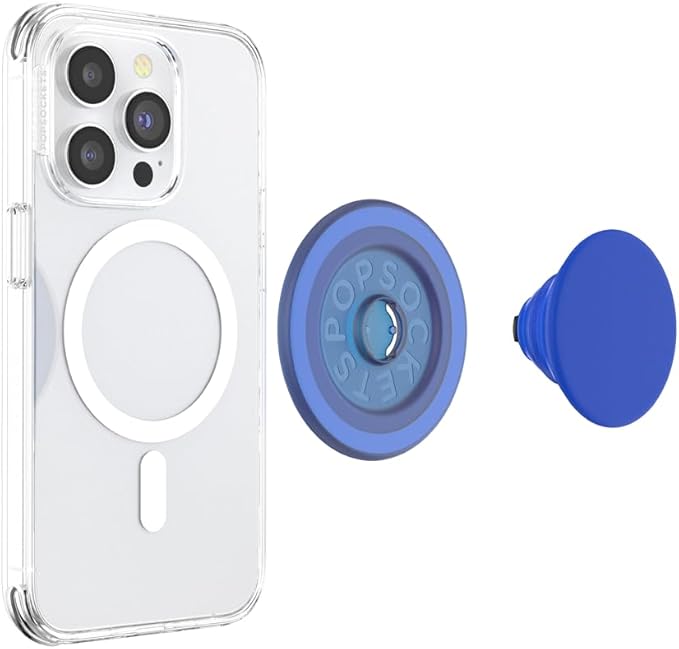 PopSockets Phone Grip for MagSafe, Magnetic Holder, Phone Stand, Blue - Cobalt