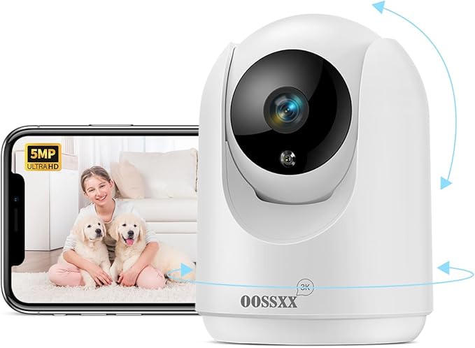 OOSSXX 2-Way Audio Indoor Security Camera Video Baby Monitor and Pet Monitor, 1080P PTZ Nanny Cam Smart Wireless Cameras for Home Video Surveillance (1-Pack)