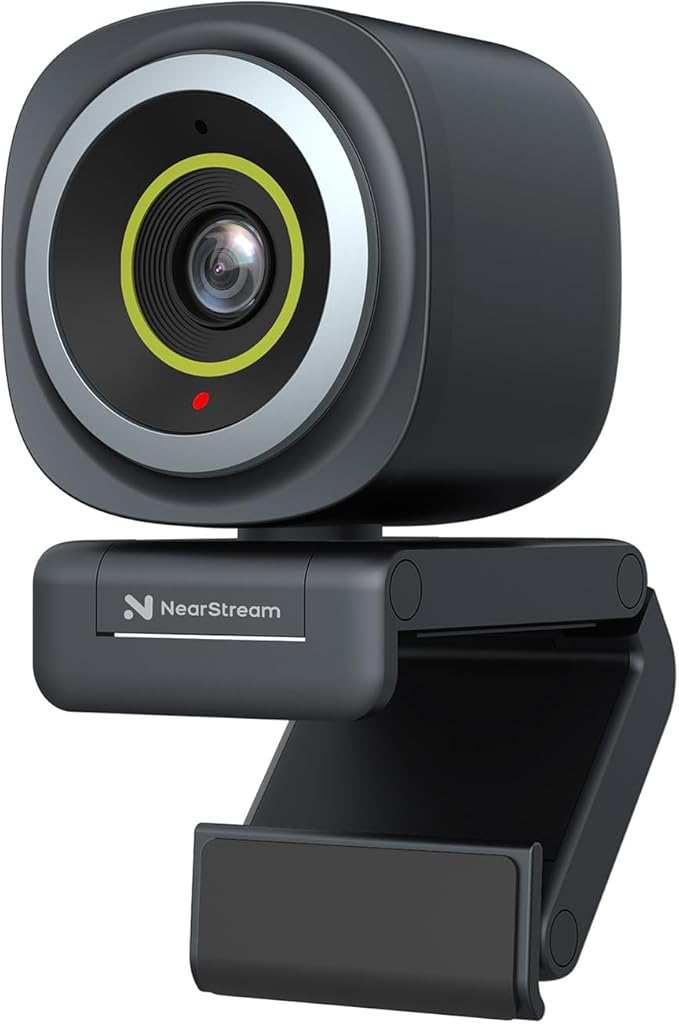 NearStream 4K Webcam for Streaming - Noise Canceling Mic, 45°-95°Adjustable FOV, Auto Focus, AI Framing, Software Control, Plug&Play, Works with Zoom/Teams/Skype/Google Meet