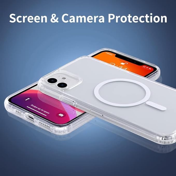 Strong Magnetic Clear for iPhone 11 Case [Compatible with MagSafe] [Military Grade Drop Tested] Shockproof Protective Slim Thin Phone Cover 6.1 Inch Clear