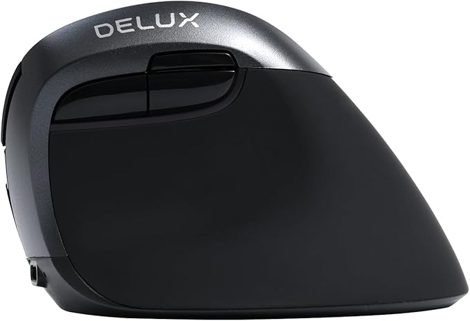 DELUX Wireless Ergonomic Mouse, Vertical Mouse for Small Hands, Silent Click Ergo Mouse, Up to 4000 DPI, 6 Buttons, Rechargeable, 2.4G/BT 5.2 Dual-Mode, Compatible with Laptop/PC (M618MINI-Iron Gray)