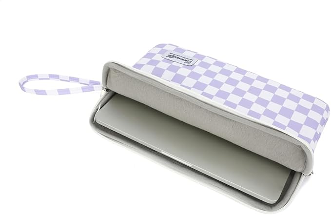 15.6-inch Notebook case, Waterproof and Shockproof Protective Computer case, can be Used to Cover Shopping cart Cases. The Notebook is Compatible with Lenovo, ASUS and HP (Purple Checker)