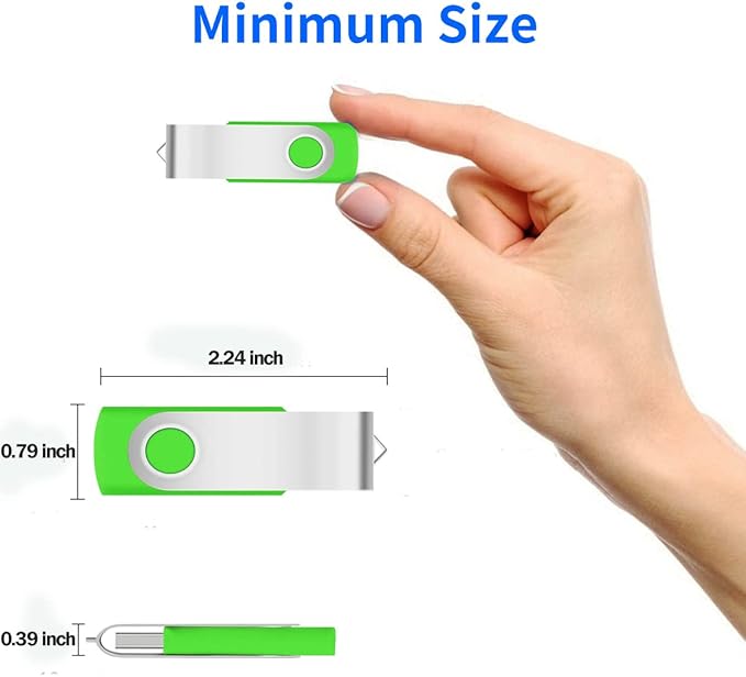 1GB USB Flash Drive 1PCS EASTBULL USB2.0 Metal Thumb Drive Swivel USB Stick Gig Stick Memory Stick (Green)
