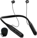 ZXQ Wireless Bluetooth Neckband Headphones 100 Hours Long Playtime,Around The Neck Bluetooth Earbuds with Microphone,Waterproof Sport Earphone,Over The Neck Headset with Storage Travel Case(Black)
