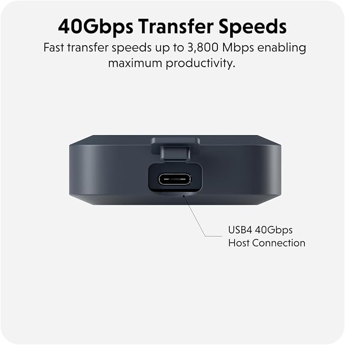 Hyper HyperDrive Next Portable 40Gbps USB4 M.2 NVMe SSD Enclosure with up to 4TB for PS5, Windows 10, macOS 12.4, and Newer, Water/Dust Resistant, Fits 2230/2240/2260/2280mm