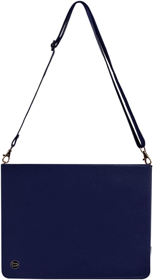 Handbag Case for iPad (A16) 11" 2025 & iPad 10th Gen 10.9", Techcircle Folio Stand PU Leather Multi-Card Slots Envelope Pocket Wallet Cover with Hand Strap+Shoulder Strap+Pen Holder, Navy