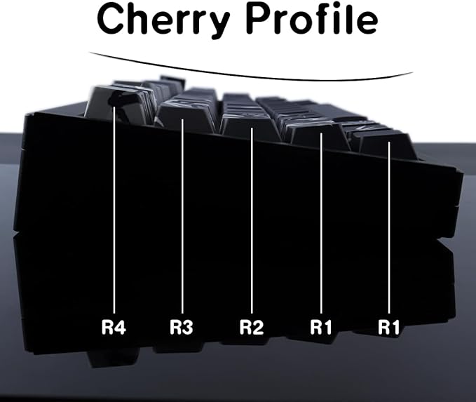 Tsungup PBT Keycaps - Side Print Keycap Set,135 Keys Bamboo Sea Custom Key caps Gradient Grey Shine Through Cherry Profile Keyboard Keycaps for Cherry MX Switches Mechanical Keyboards