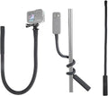 HSU Camera Flexible Mount Clamp Stick Pole for Insta360 GoPro, Neck Holder Selfie Stick Extension Pole, Camera Tripod Stand for GoPro Hero 13 12 11 10 9, Insta360 X5 X4 X3, DJI Action Camera