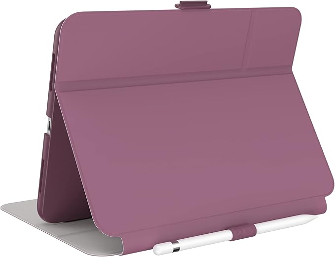 Speck Case for iPad Pro 10th Generation 10.9 Inch - Drop & Camera Protection, Slim Multi Range Stand, Apple Pencil Holder - Plumberry/Crushed Purple/Crepe Pink