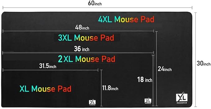 XL Mouse Pad - Large Extended Gaming Desk Mousepad (800x300x3mm) - Nonslip Rubber Base and Water Spill Resistant Desktop Keyboard Mouse Mat - Anti-Fray Cloth - Black