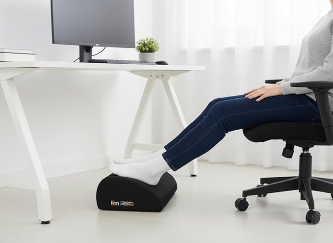 Friends of meditation Foot Rest for Office Chair | Foot Stool for Sofa | Ergonomic Foot Rest Under Table/Desk | Leg Resting Stool | Removable Cover | Black