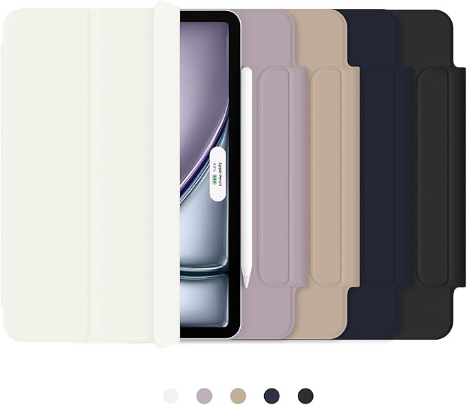 for iPad Air 13 inch M4/M3/M2 Case (2026/2025/2024,Model A3268/A3269/A3271), Auto Sleep/Wake and Magnetic Closure, Slim Trifold Stand Case, PU Leather Cover, Support Apple Pencil Pro, Black